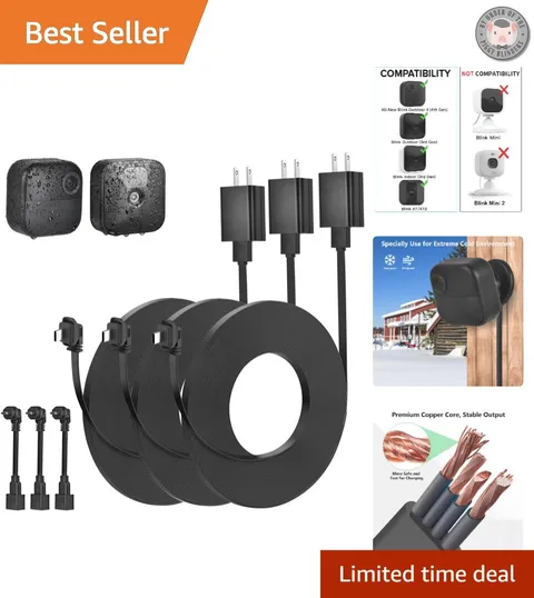 Ultimate 30ft Weatherproof Power Setup for Blink Outdoor Cameras - 3 Pack