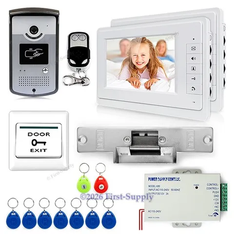 7" Video Door Phone 700TVL IR Camera Home Security Strike Lock Remote Unlock