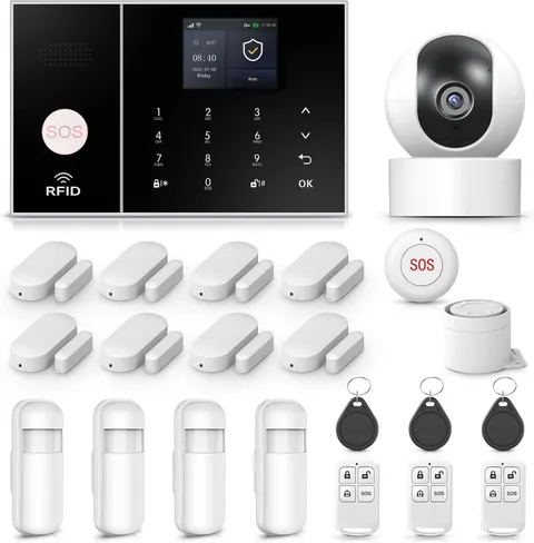WiFi Home Security Alarm System w/ Sensors, HD Camera, Siren & App Control - NIB