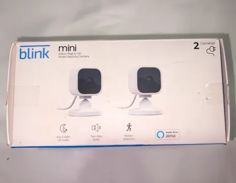 Blink Mini Indoor Plug-In HD Wi‑Fi IP Camera 2-Pack, Motion, 2‑Way Audio, White