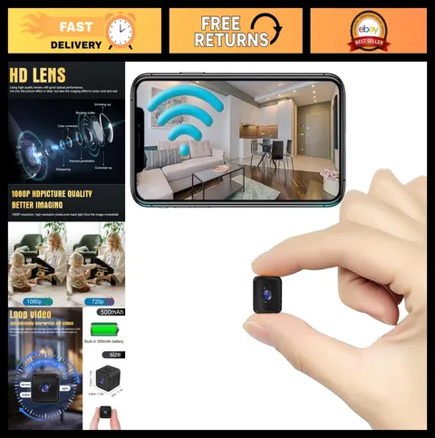 Wireless Mini Indoor Outdoor Security Camera - 1440P HD, Night Vision, Wide Angl