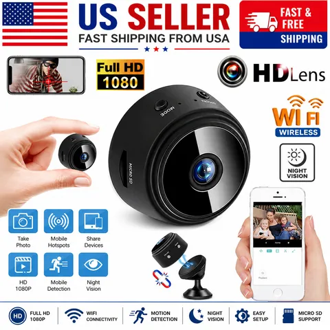Mini Wireless Record Camera WiFi IP Home Security DVR Night Vision HD USB 1080P