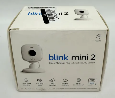 Blink Mini 2 Security Camera 1080p Wired Indoor Outdoor Night Vision Audio
