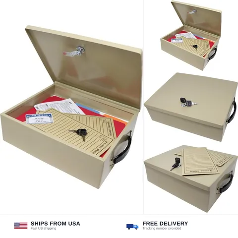 Fire-Retardant Security Box with Keyed Lock