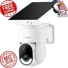 GALAYOU WiFi Solar Camera Outdoor 2K Pan/Tilt Pack