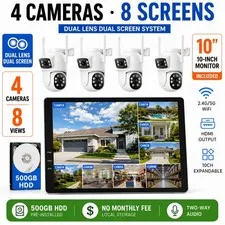4MP WiFi Pro Surveillance & Security Cameras Outdoor Home Alarm System Wireless