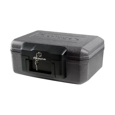 SentrySafe 1200 Fire-Resistant Box Safe with Key Lock 0.18 Cu. ft., Black