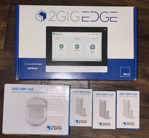 2Gig Edge Security System Bundle: Panel, 3 D/W Sensors, (1) PIR Wireless Motion