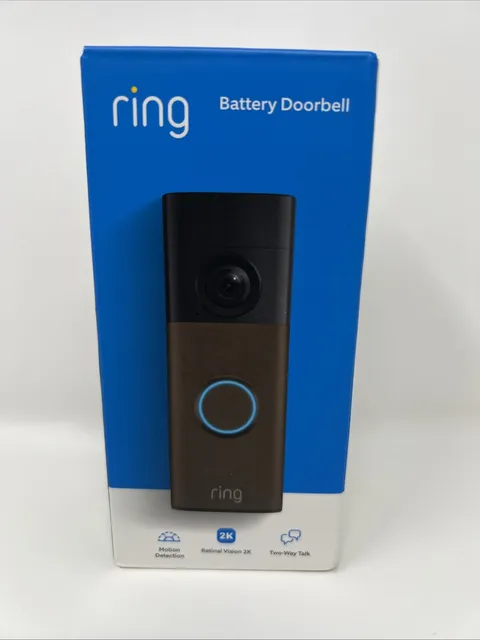 Ring - Battery Doorbell (2nd Gen) Retinal 2K with Wide-Angle Video - Matte Mocha