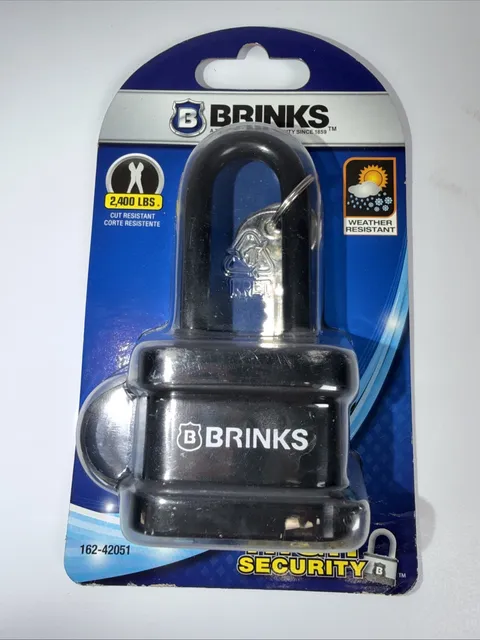 Brink's LAMINATED STEEL PADLOCK 50mm 2,400 LBS HIGH SECURITY 162-42051 New