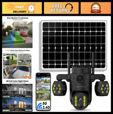 Triple Lens Wireless Outdoor Security Camera - Color Night Vision, Two-Way Audio