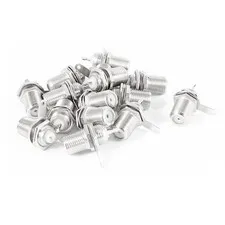 15 Pcs F Chassis Panel Mount Female Jack Solder Connector Adapter Silver Tone