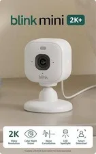 Blink Mini 2K+ White 2-Pack Wi-Fi IP Cameras, Color Night Vision, White
