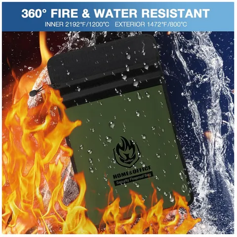 Portable Fireproof Bag for Documents & Valuables, Waterproof