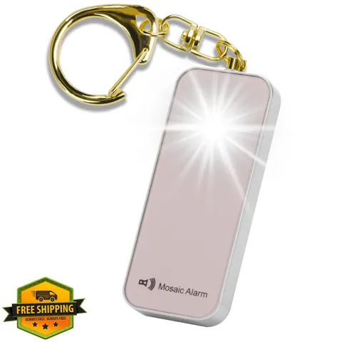 Rose Gold Personal Alarm 130db Keychain Siren, Strobe Light