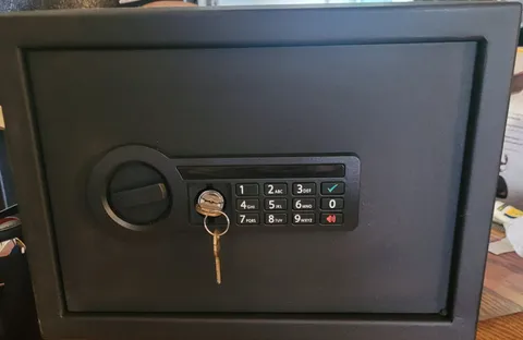 Digital Electronic Keypad Home Security Safe Black Metal Matte, Medium, 2 Keys