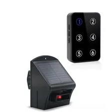 Solar Driveway Alarm, Weather Resistant Outdoor Motion Sensor Alarm with Rece...