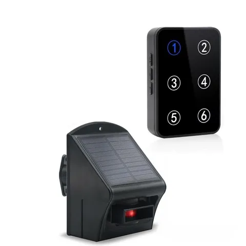 Solar Driveway Alarm, Weather Resistant Outdoor Motion Sensor Alarm with Rece...