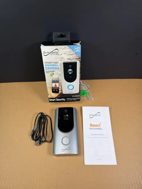 SuperSonic Smart WiFi Doorbell Camera w/ Recording, Voice Call, Night Vision
