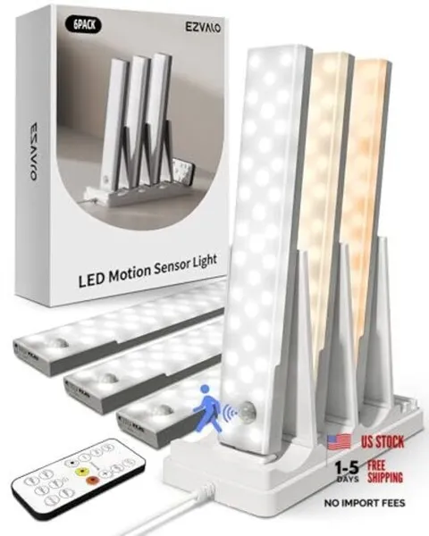 6-Pack Under Cabinet Lighting with Charging Station - 6 Pack with Station