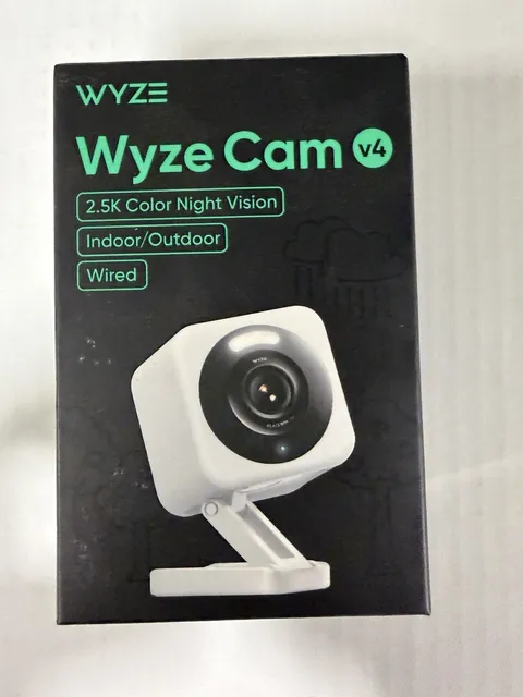 Wyze WYZEC4WH Cam v4 2.5K QHD Security Camera Indoor/Outdoor WiFi w/Night Vision