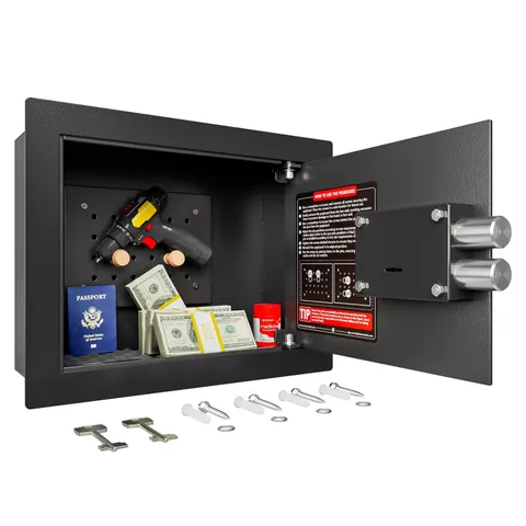 KornerBatl Black Small Hidden In Wall Safe Between 16 Inch Studs