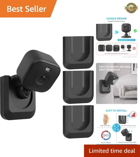 Blink Mini 2K+ No-Drill Wall Mount - Secure Adhesive Camera Holder 3-Pack