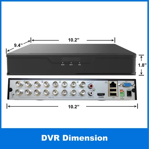 1PV DVR NVR 16 Channel 1080P HD TVI/CVI/AHD/ANALOG