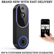 1080P WiFi Video Doorbell Camera Night Vision 2-Way Audio AI Motion Detection