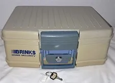 Brinks Home Security Water, Safe, Lock Box Fire Safe Class 350, 1 key 14"x 11"x