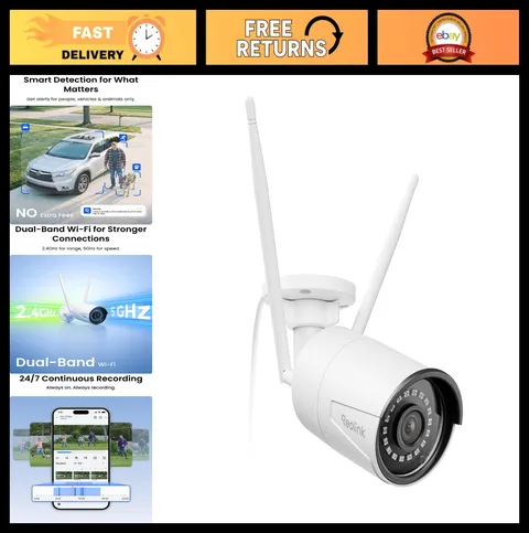 5MP WiFi Outdoor Security Camera, Wireless Home Surveillance System, Night Visio