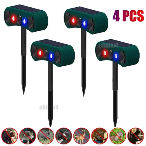 Solar Outdoor Motion Sensor Alarm 2*130db Ultrasonic Siren Motion Detector Alarm