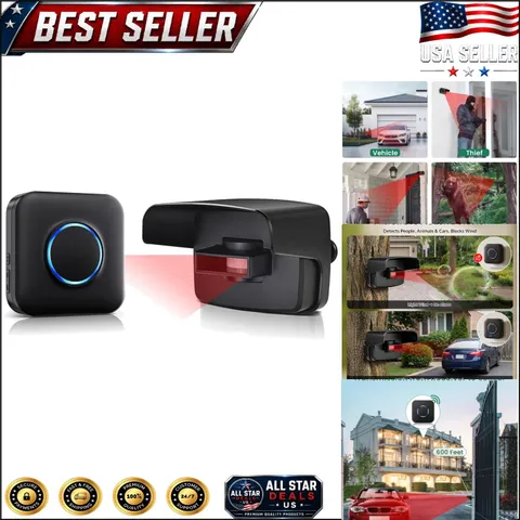 Weatherproof Wireless Driveway Alarm - 5 Volume Alert System for Home Protection