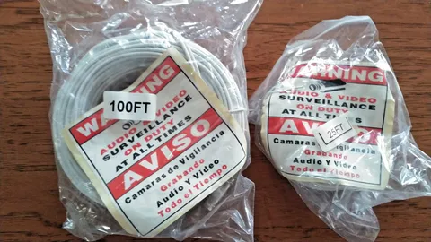 TWO NEW CABLES  Video and Power Cable with Connector for Security - 25' and 100'