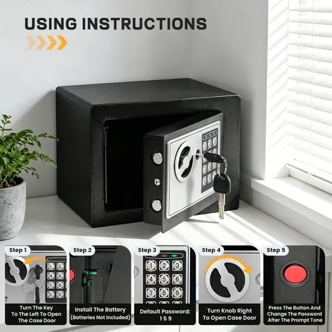 Fireproof Home Safe Digital Keypad Security Box with Sensor Light
