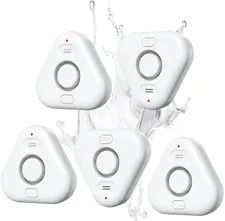 5 Pack Water Leak Detectors - Stechro 120dB Alarm Sensor for Home Basement Kitch