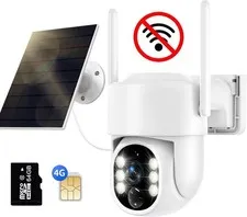 Picturesky 4G LTE Solar Security Camera, 2K Color Night Vision, 360 Pan-Tilt