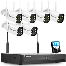 JENNOV WIFI Security Camera System Outdoor Wireless 2-Way Audio 10CH 5MP NVR