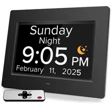Digital Alarm Clock with Date and Day of the Week for Dementia Seniors, Multi...