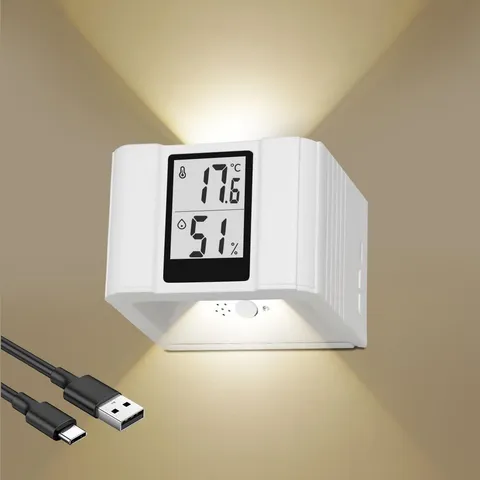 Wireless Motion Sensor Wall Sconces with Temperature & Humidity Monitor