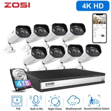 16CH 4K Spotlight Poe Security Camera System, 16Pcs 5MP Poe IP Cameras Outdoor I