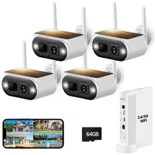 4MP Solar Camera Outdoor Wireless Home Security System with 120° Ultra-Wide View