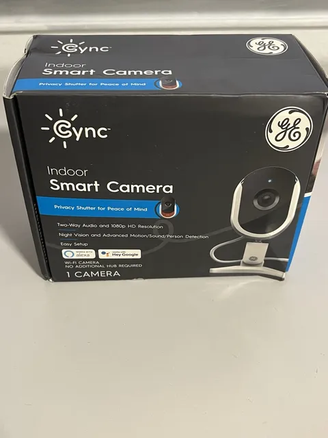GE CYNC Smart Indoor Security Wi-Fi Camera Two-Way Audio 1080p HD, OBN, B1