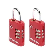 Master Lock TSA 3-Digit Combination Zinc 30mm Padlock x 2 MLK4686EURT
