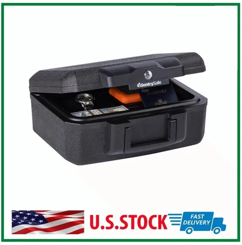 Fire-Resistant Chest, Key Lock &Carrying Handle, 0.18 Cu-Ft, 6.1''x14.3''x11.2''