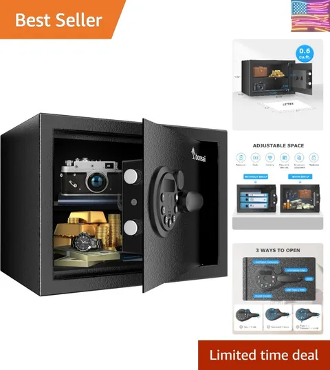 Safe, 0.6 Cubic Safe Box with Electronic Keypad, Removable Shelf, for Valuabl...