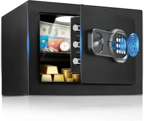 Safe Box 0.8 Cubic Feet College Dorm Room W/ Electronic Keypad & Fingerprint