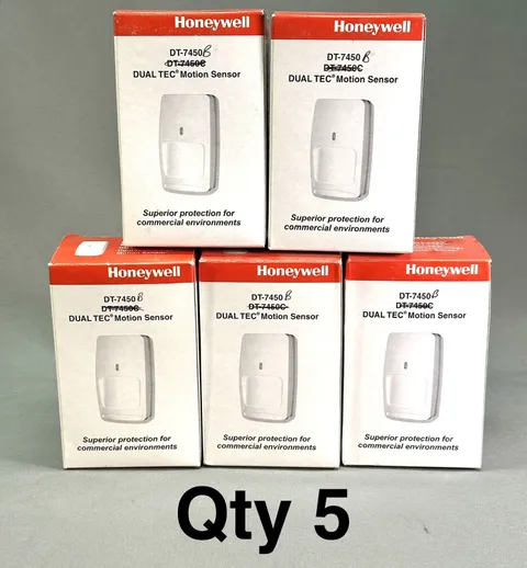 Lot Of 5 HONEYWELL DT-7450 Motion Detectors Dual Tec Commercial Environment PIR