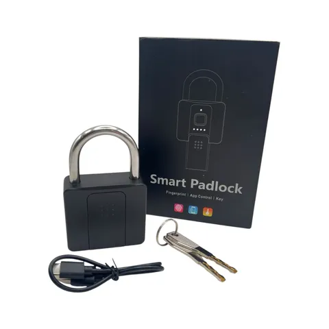 VertixTech Smart Padlock | Fingerprint | App controlled | Key | USB-C