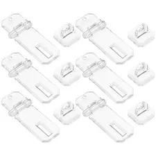 6 Pcs Acrylic Lock Hasp Clear Hinge Latch Cabinet Drawer Accessories